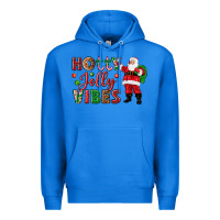 True Royal Holly Jolly vibes Christmas with Santa Premium Hoodie - NancyCooperArtShop