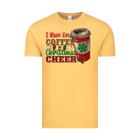 Vintage Mustard i run on coffee and christmas cheer Vintage Tee - RanaPortraitStore