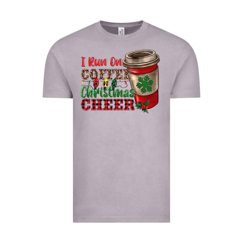 I Run On Coffee And Christmas Cheer Vintage Tee by RanaPortraitStore | Teevron