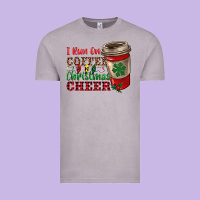 I Run On Coffee And Christmas Cheer Vintage Tee Designed By Ranaportraitstore