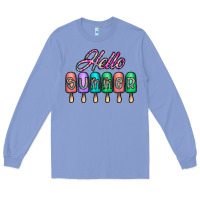 Colony Blue hello summer Long Sleeve Tee - CowhideDigitalArt