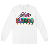 White hello summer Long Sleeve Tee - CowhideDigitalArt