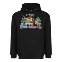 Black Happy Easter Day Rodeo Heavyweight Hoodie - NancyCooperArtShop