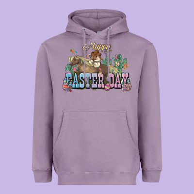 Happy Easter Day Rodeo Heavyweight Hoodie Designed By Nancycooperartshop