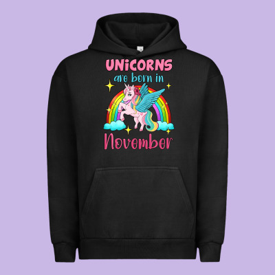 Unicorns Are Born In November Urban Hoodie Designed By Jasminsmagicworld