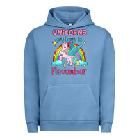 Pigment Pebble Blue unicorns are born in november Urban Hoodie - Jasminsmagicworld