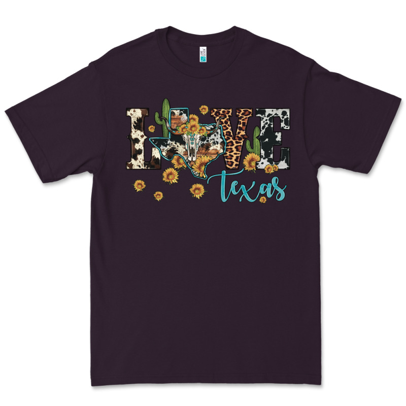 Love Texas Map Sunflower Cactus Cowhide Leopard Premium Tee by Artiststas | Teevron