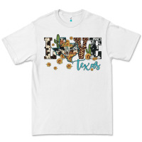White love texas map sunflower cactus cowhide leopard Premium Tee - Artiststas