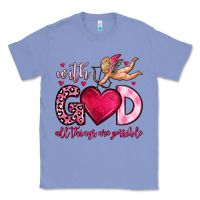 Colony Blue with god all things are possible Classic Tee - OliviaCreatesArt