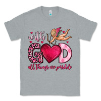 Heather Grey with god all things are possible Classic Tee - OliviaCreatesArt