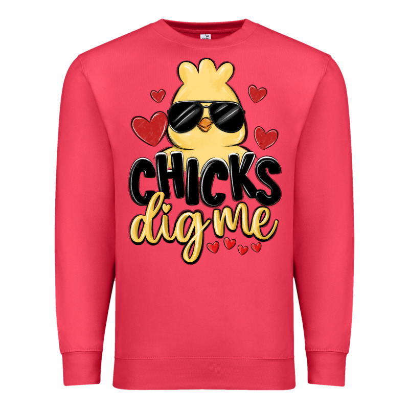Chicks Dig Me Premium Sweatshirt by MaliasSmallBusiness | Teevron