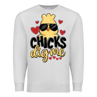 Dove Grey chicks dig me Premium Sweatshirt - MaliasSmallBusiness