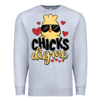 Heather Grey chicks dig me Premium Sweatshirt - MaliasSmallBusiness