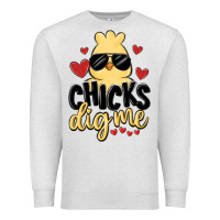 Oatmeal Heather chicks dig me Premium Sweatshirt - MaliasSmallBusiness