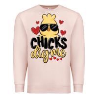 Pale Pink chicks dig me Premium Sweatshirt - MaliasSmallBusiness