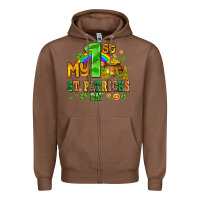 Chestnut my first st patricks day with coins and shamrocks Zipper Hoodie - AdoDesignShop