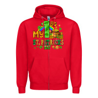 Red my first st patricks day with coins and shamrocks Zipper Hoodie - AdoDesignShop