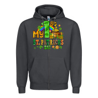 Smoke my first st patricks day with coins and shamrocks Zipper Hoodie - AdoDesignShop