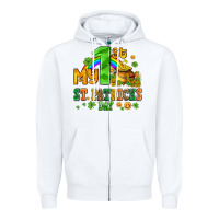 White my first st patricks day with coins and shamrocks Zipper Hoodie - AdoDesignShop