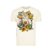 Vintage Arctic charolais cattle with sunflowers Vintage Tee - RanaPortraitStore