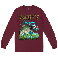 Burgundy daddy's fishing buddy Long Sleeve Tee - HRA Design Shop