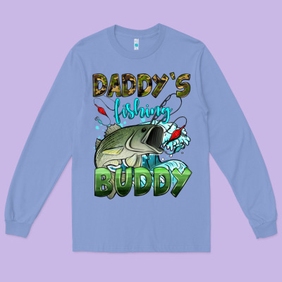 Daddy's Fishing Buddy Long Sleeve Tee Designed By Hra Design Shop