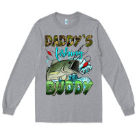 Heather Grey daddy's fishing buddy Long Sleeve Tee - HRA Design Shop