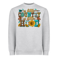 Heather Grey a little country a little hood Heavyweight Sweatshirt - texasbilliewilder