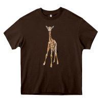 Chocolate Brown baby giraffe Heavy Core Tee - LillyAllenDesigns