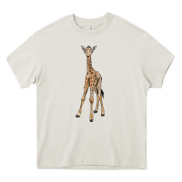 Cream baby giraffe Heavy Core Tee - LillyAllenDesigns
