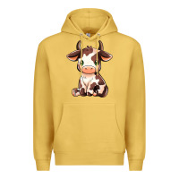 Antique Gold Baby Brown Cow Premium Hoodie - MaliasSmallBusiness