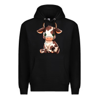 Black Baby Brown Cow Premium Hoodie - MaliasSmallBusiness