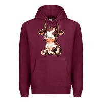 Burgundy Baby Brown Cow Premium Hoodie - MaliasSmallBusiness