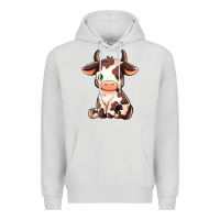 Dove Grey Baby Brown Cow Premium Hoodie - MaliasSmallBusiness