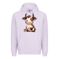 Lilac Baby Brown Cow Premium Hoodie - MaliasSmallBusiness