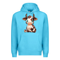 Ocean Blue Baby Brown Cow Premium Hoodie - MaliasSmallBusiness