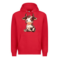 Red Baby Brown Cow Premium Hoodie - MaliasSmallBusiness