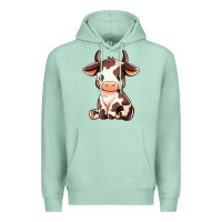 Seafoam Baby Brown Cow Premium Hoodie - MaliasSmallBusiness