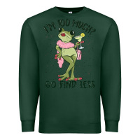 Sports Green i'm too much go find less boujee frog Premium Sweatshirt - MaliasSmallBusiness