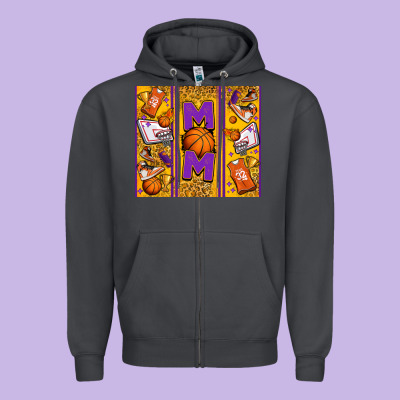 Basketball Mom Zipper Hoodie Designed By Jasminsmagicworld