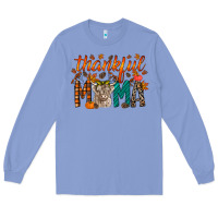 Colony Blue thankful mama highland cow Long Sleeve Tee - RacoonDesign