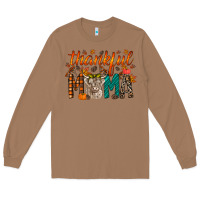 Toasted Coconut thankful mama highland cow Long Sleeve Tee - RacoonDesign