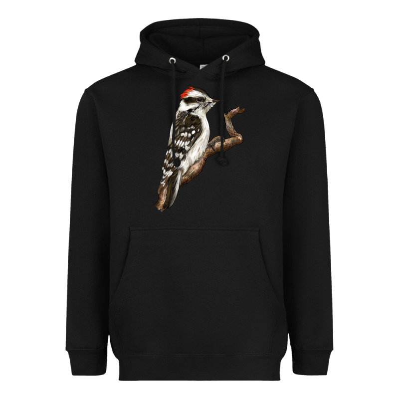 Downy Woodpecker Heavyweight Hoodie by LillyAllenDesigns | Teevron