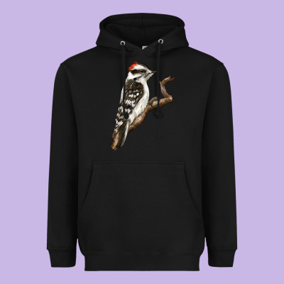 Downy Woodpecker Heavyweight Hoodie Designed By Lillyallendesigns