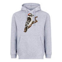 Heather Grey Downy Woodpecker Heavyweight Hoodie - LillyAllenDesigns