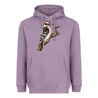 Lavender Downy Woodpecker Heavyweight Hoodie - LillyAllenDesigns