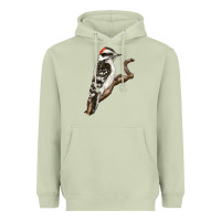 Matcha Downy Woodpecker Heavyweight Hoodie - LillyAllenDesigns