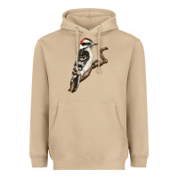 Mushroom Downy Woodpecker Heavyweight Hoodie - LillyAllenDesigns