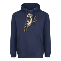 Navy Downy Woodpecker Heavyweight Hoodie - LillyAllenDesigns