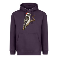Plum Downy Woodpecker Heavyweight Hoodie - LillyAllenDesigns